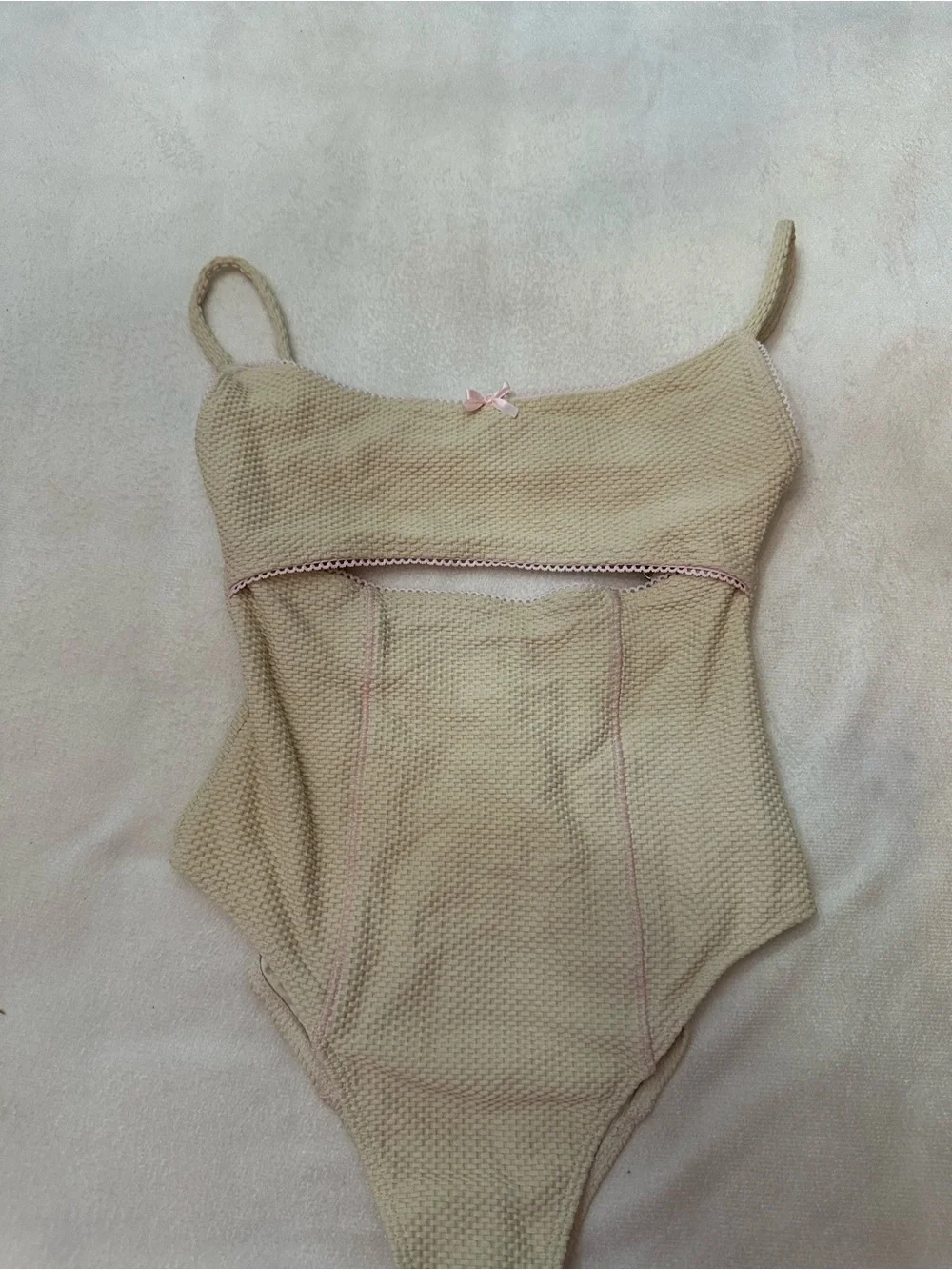New! Frankies Bikinis Julianne Waffle Cheeky One Piece Swimsuit 38749